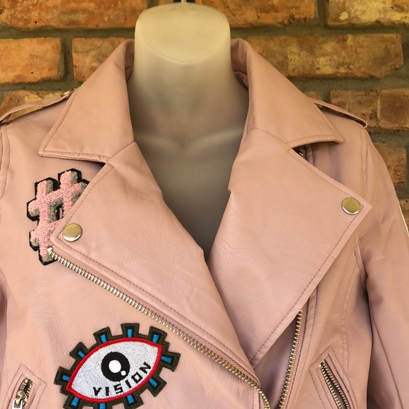 Love Tree pink faux leather bomber jacket. Lowest price today! - Picture 9 of 16